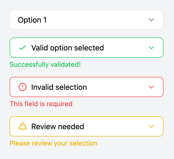 Validation State Select