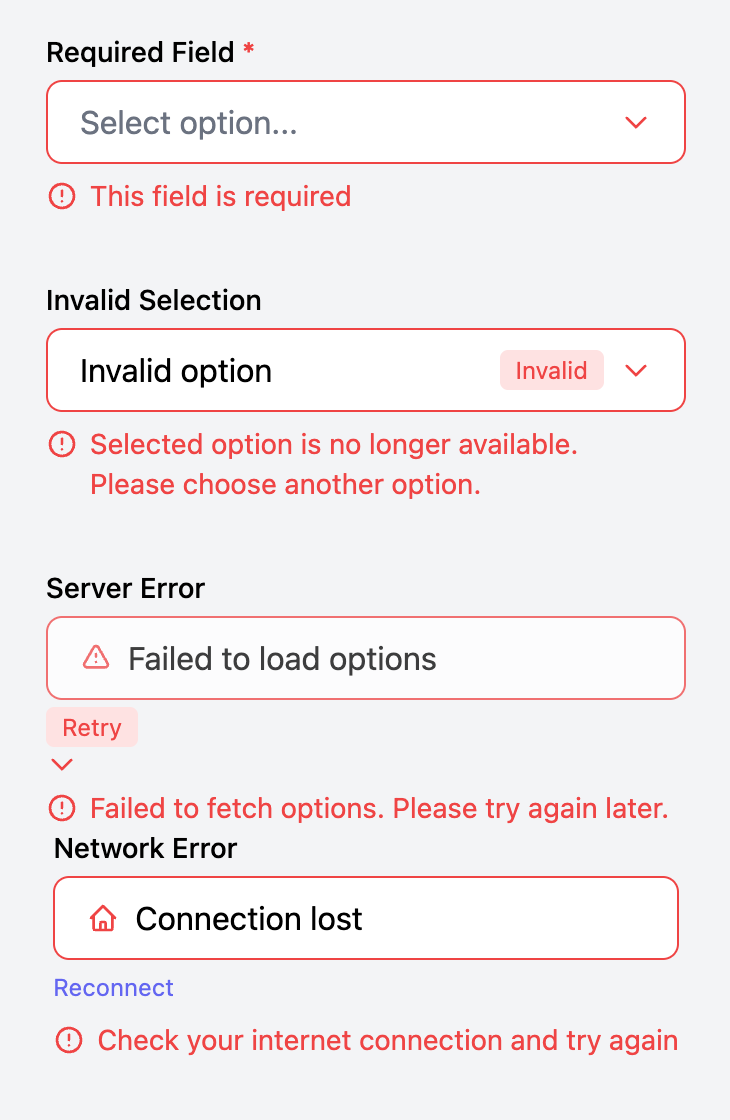Error Handling Select