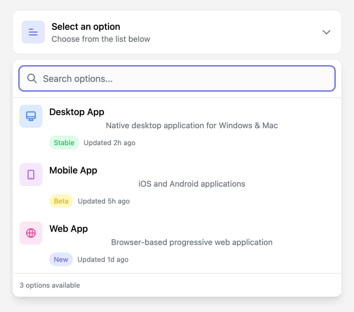 Large Option Select