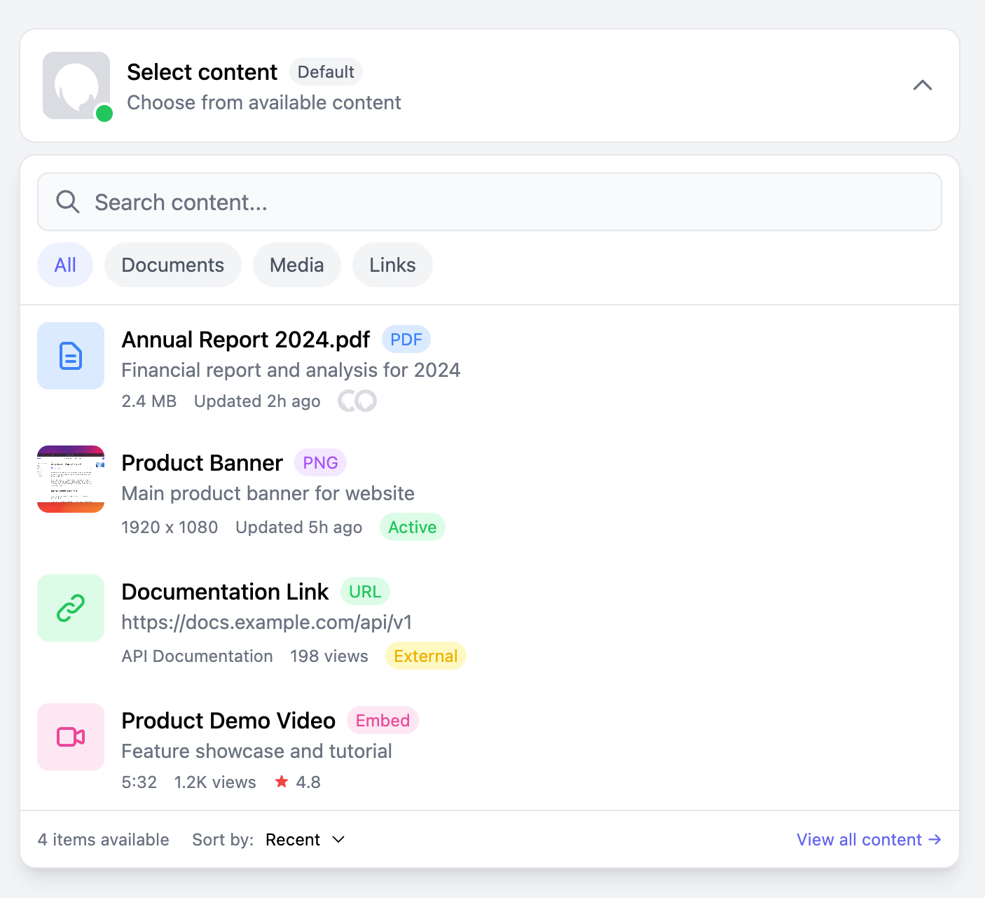 Rich Content Select