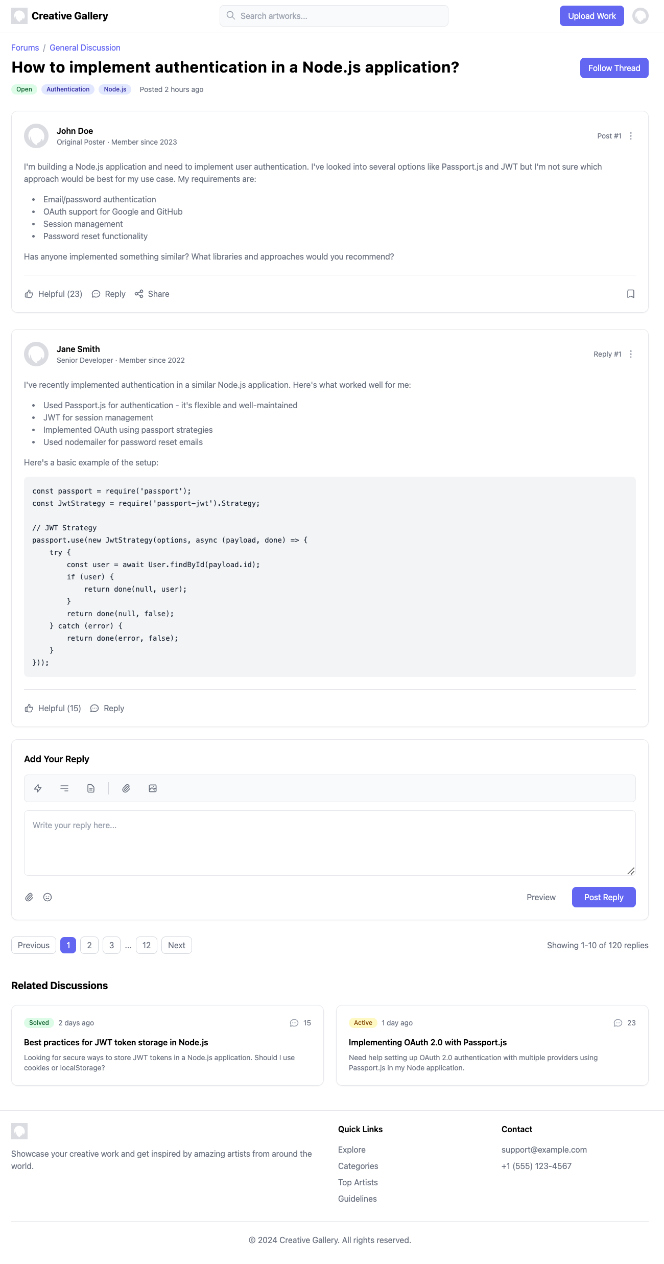 Classic Discussion Thread Template