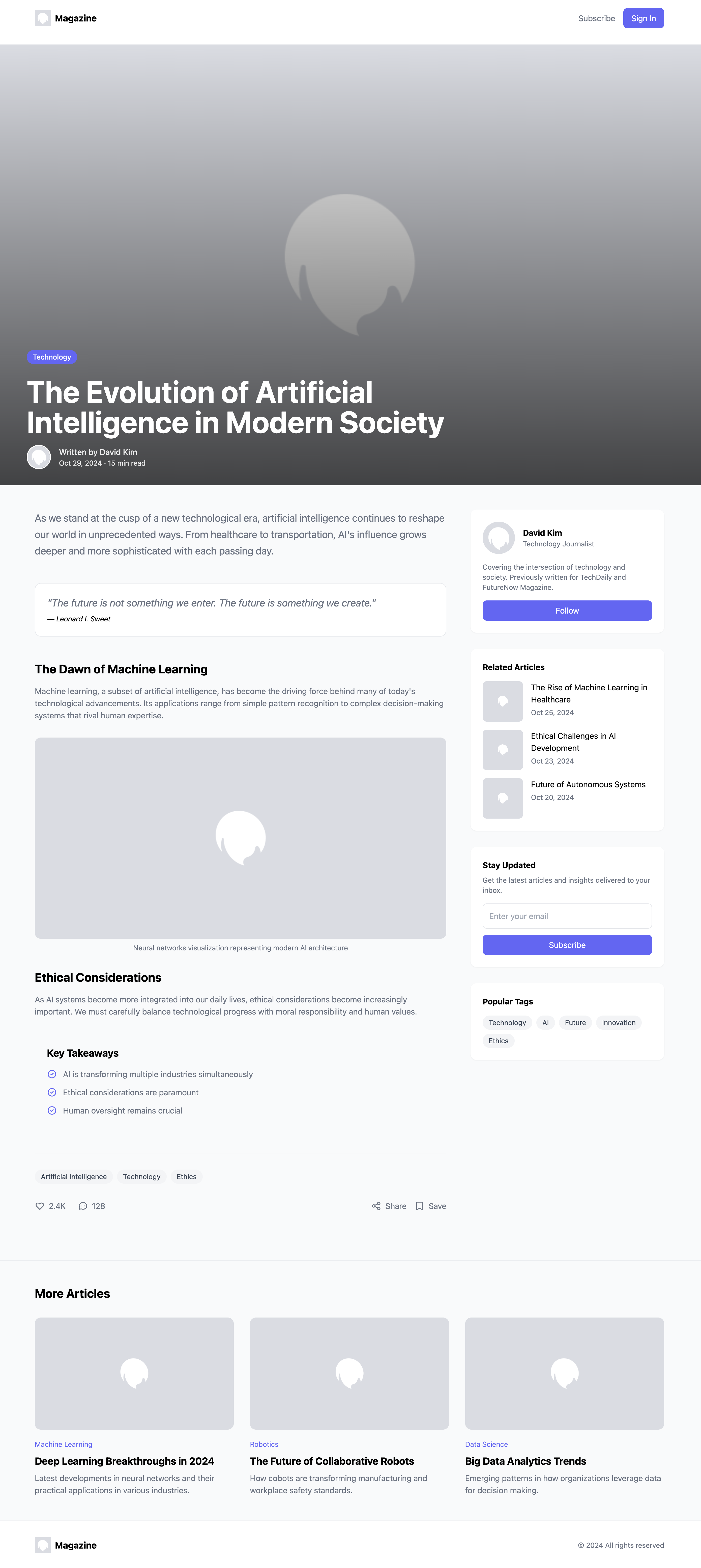 Magazine-style Community Article Template