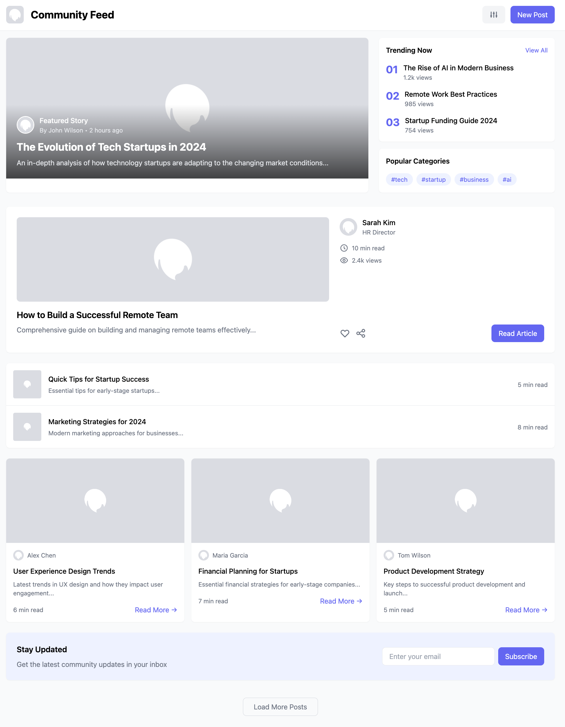 Hybrid Feed Community Layout