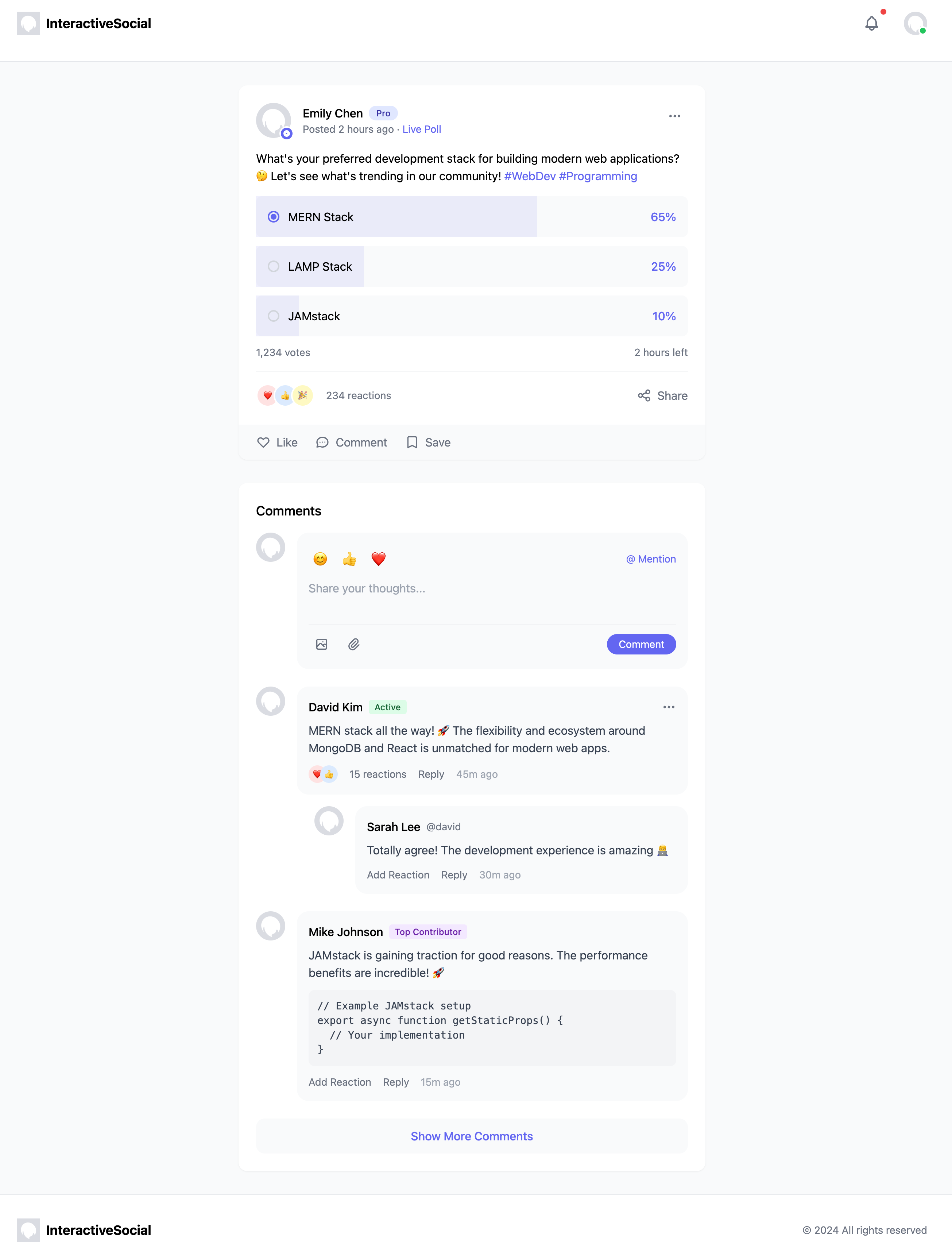 Interactive Social Post Template