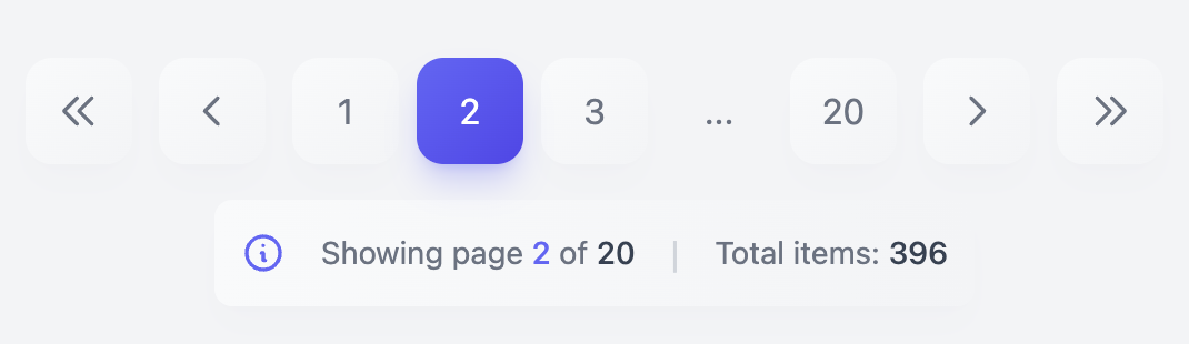 three-dimensional Button Pagination