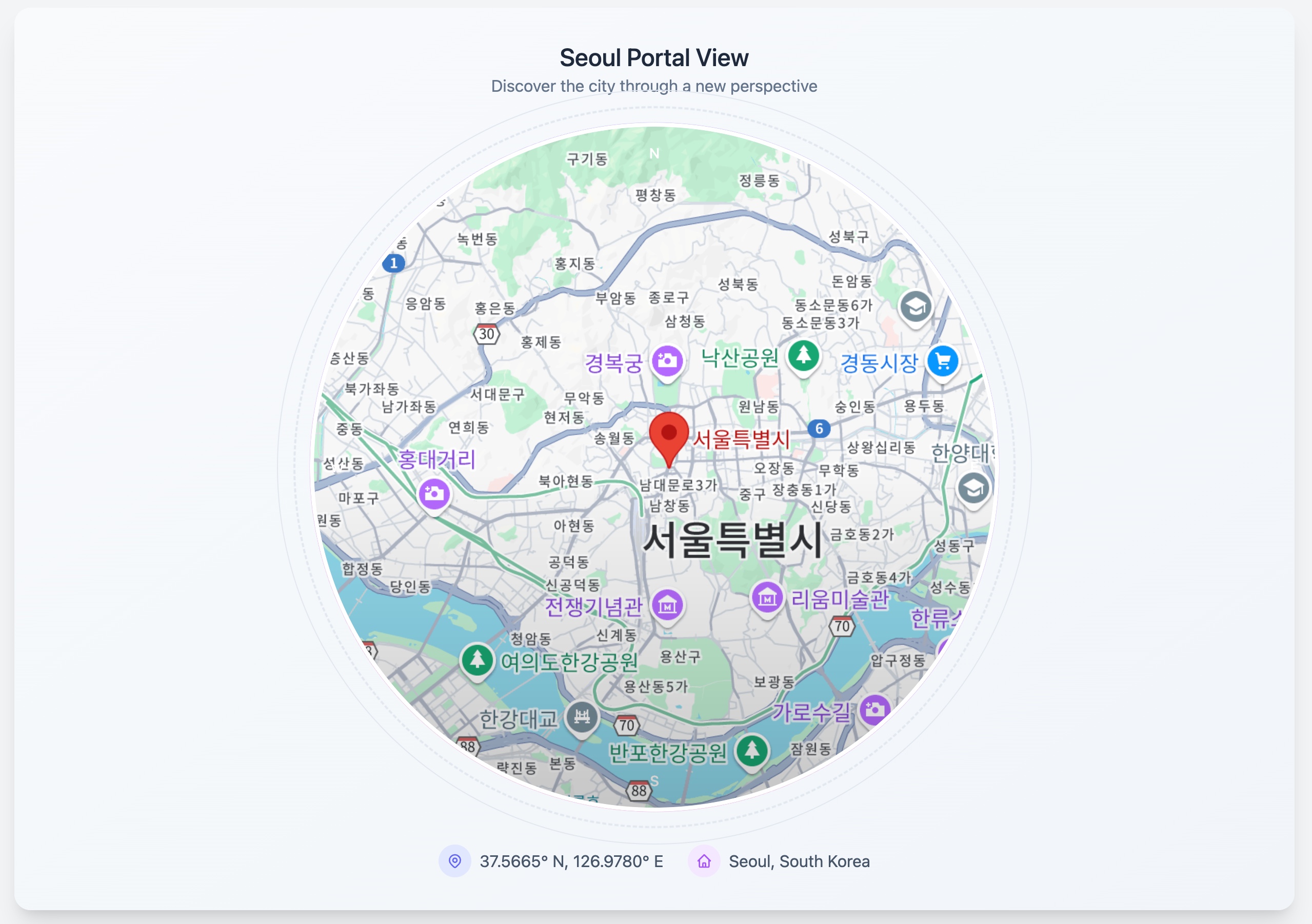 Circular Map Portal Component