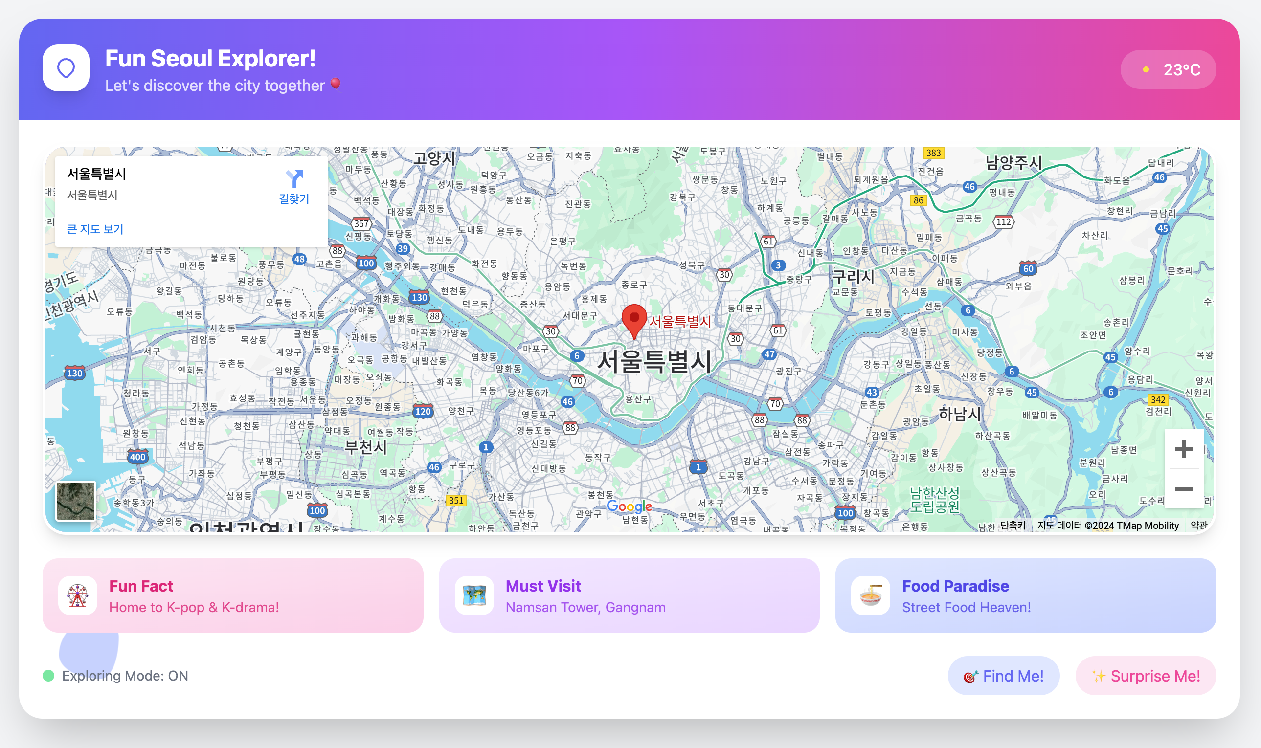 Playful Map Interface Component