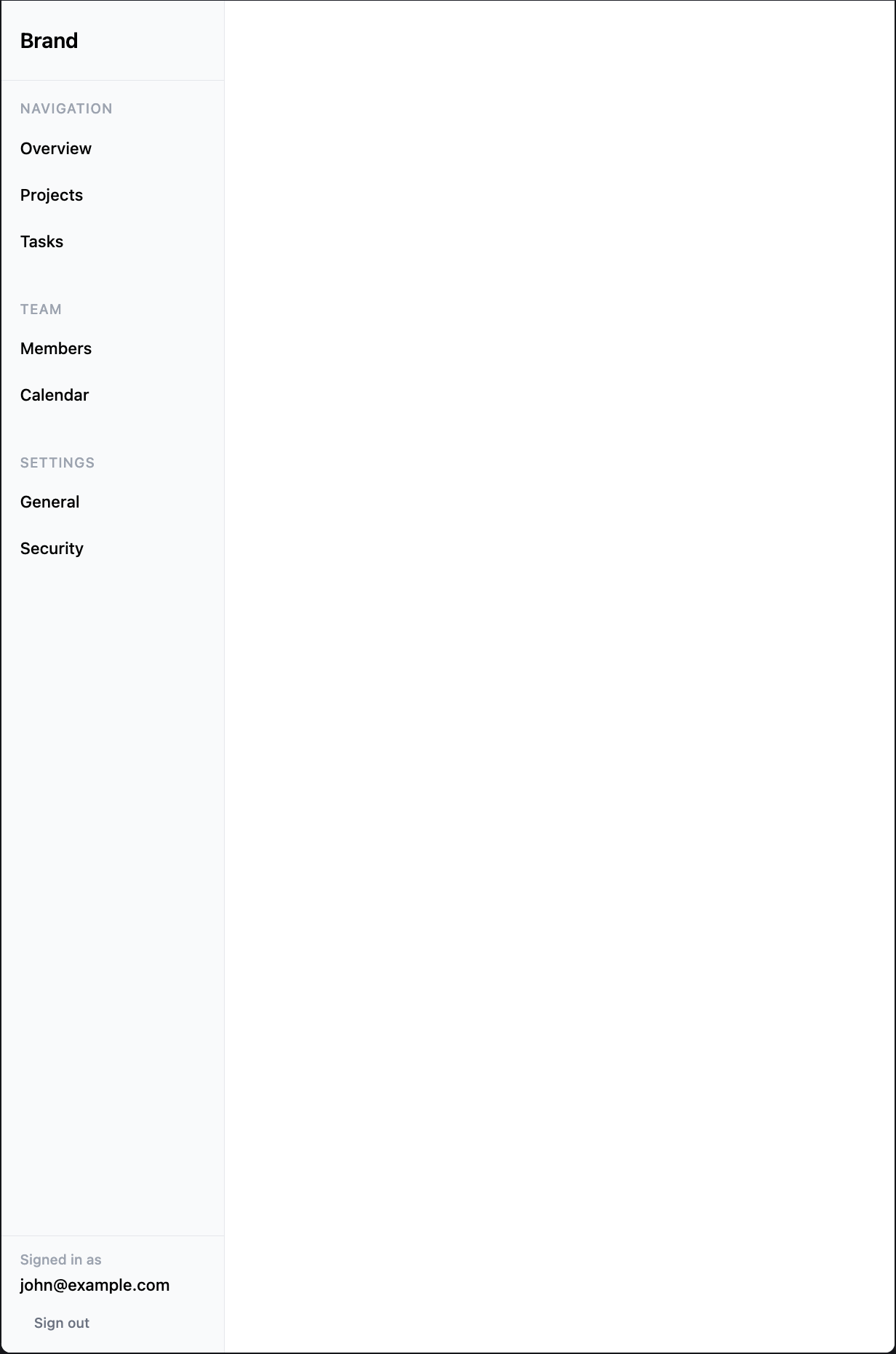 Minimal Text Sidebar Template