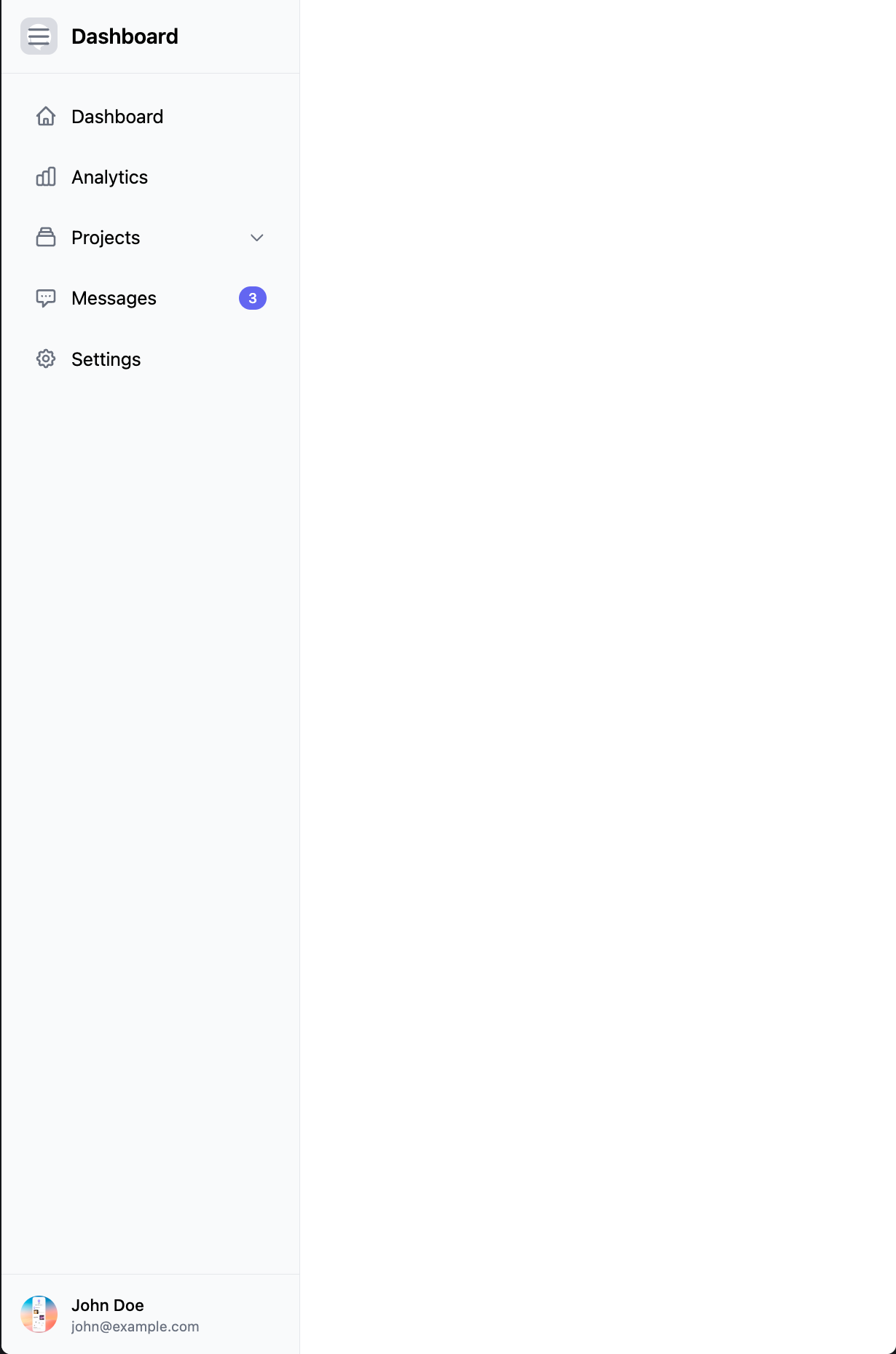Collapsible Icon Sidebar Template