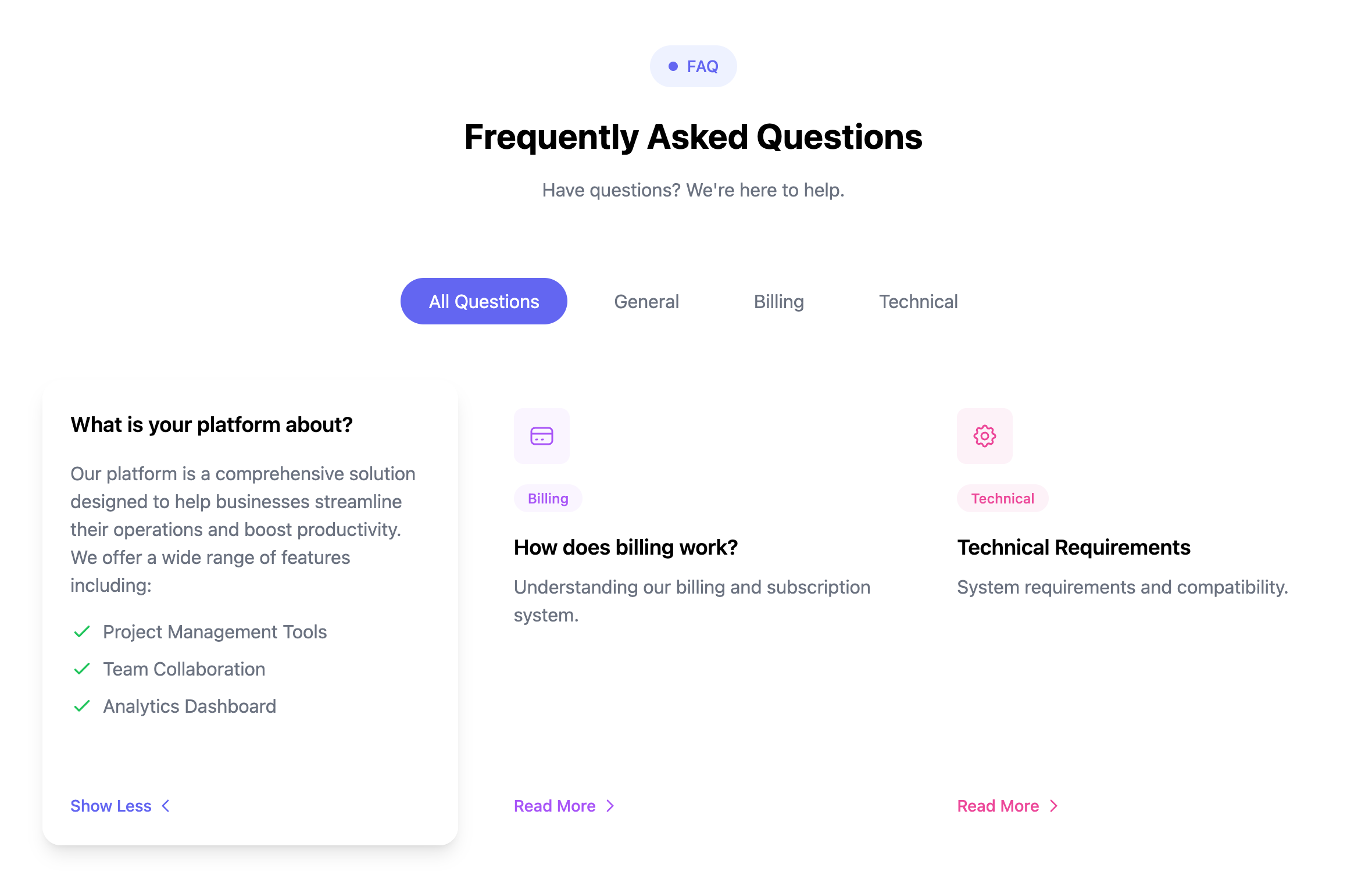 Card Hover FAQ Component Continuation
