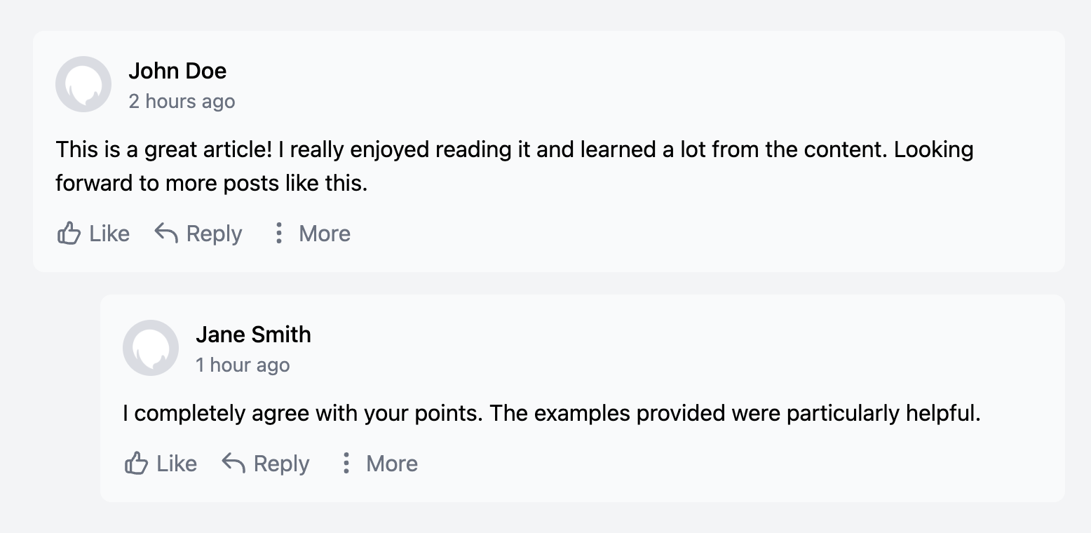 Simple Thread Comment Template