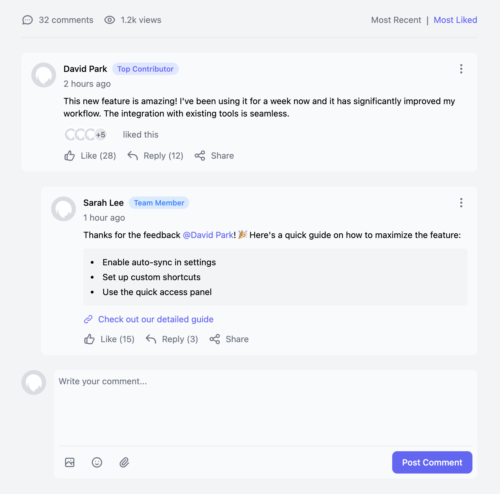 Social Discussion Comment Template