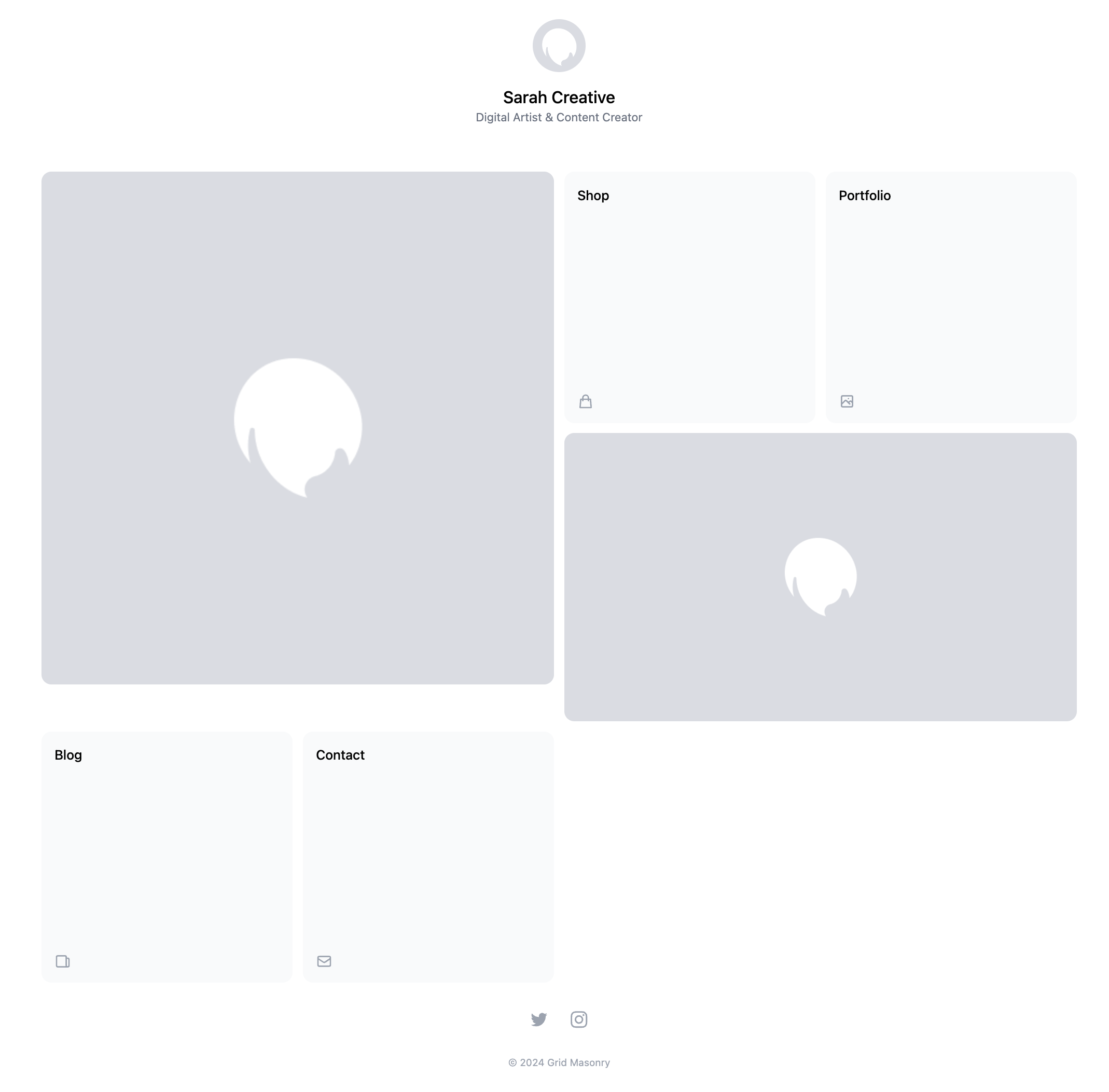 Grid Masonry Link in Bio Template