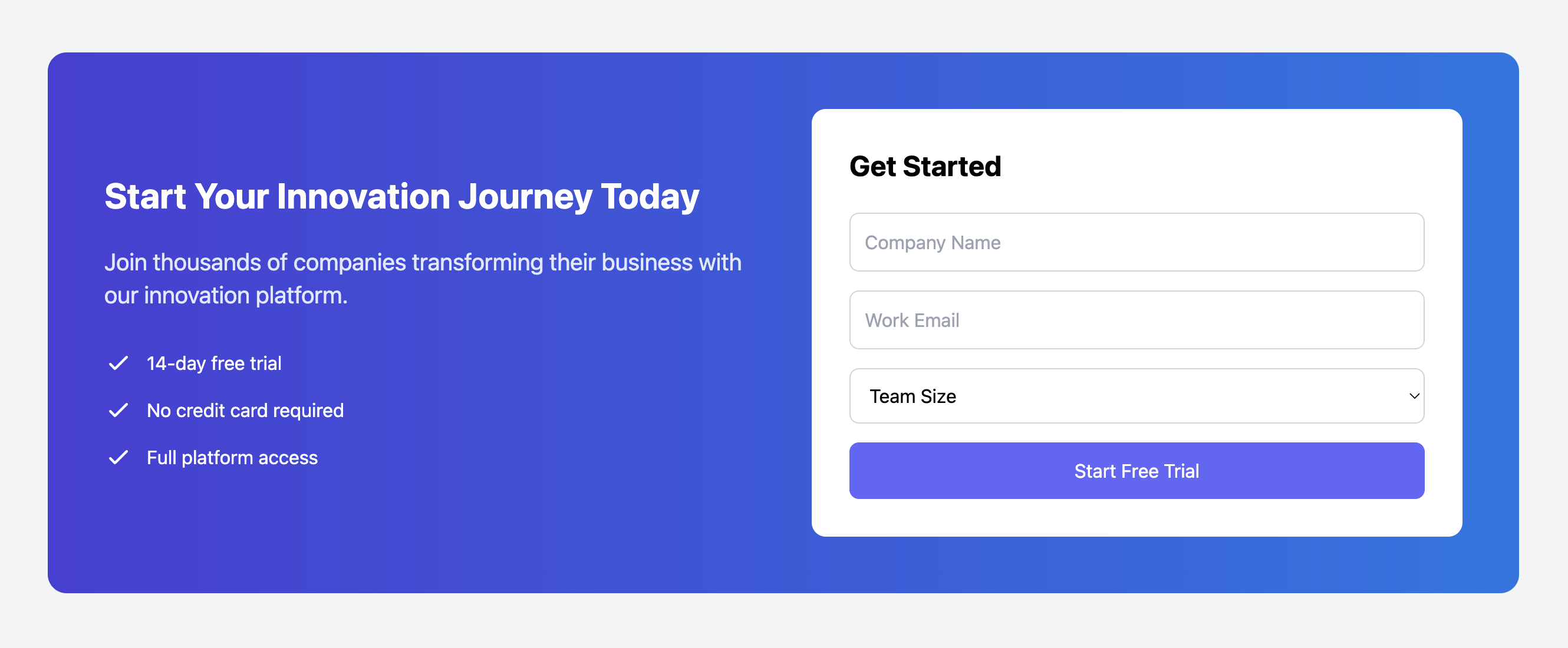 Blue Gradient Free Trial Signup CTA