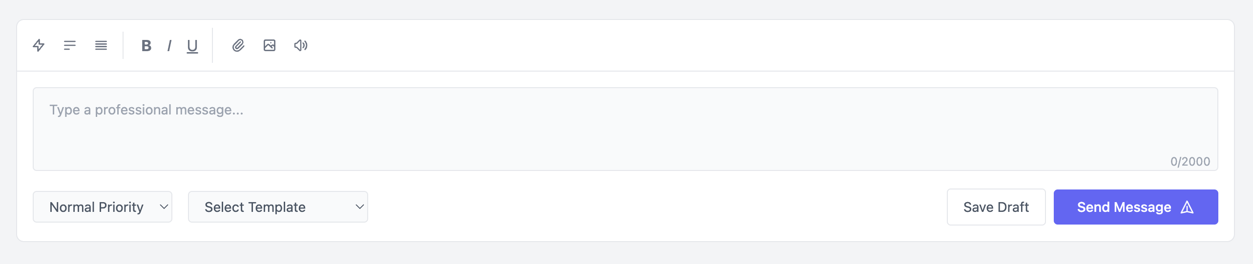 Professional Chat Input - Business Style