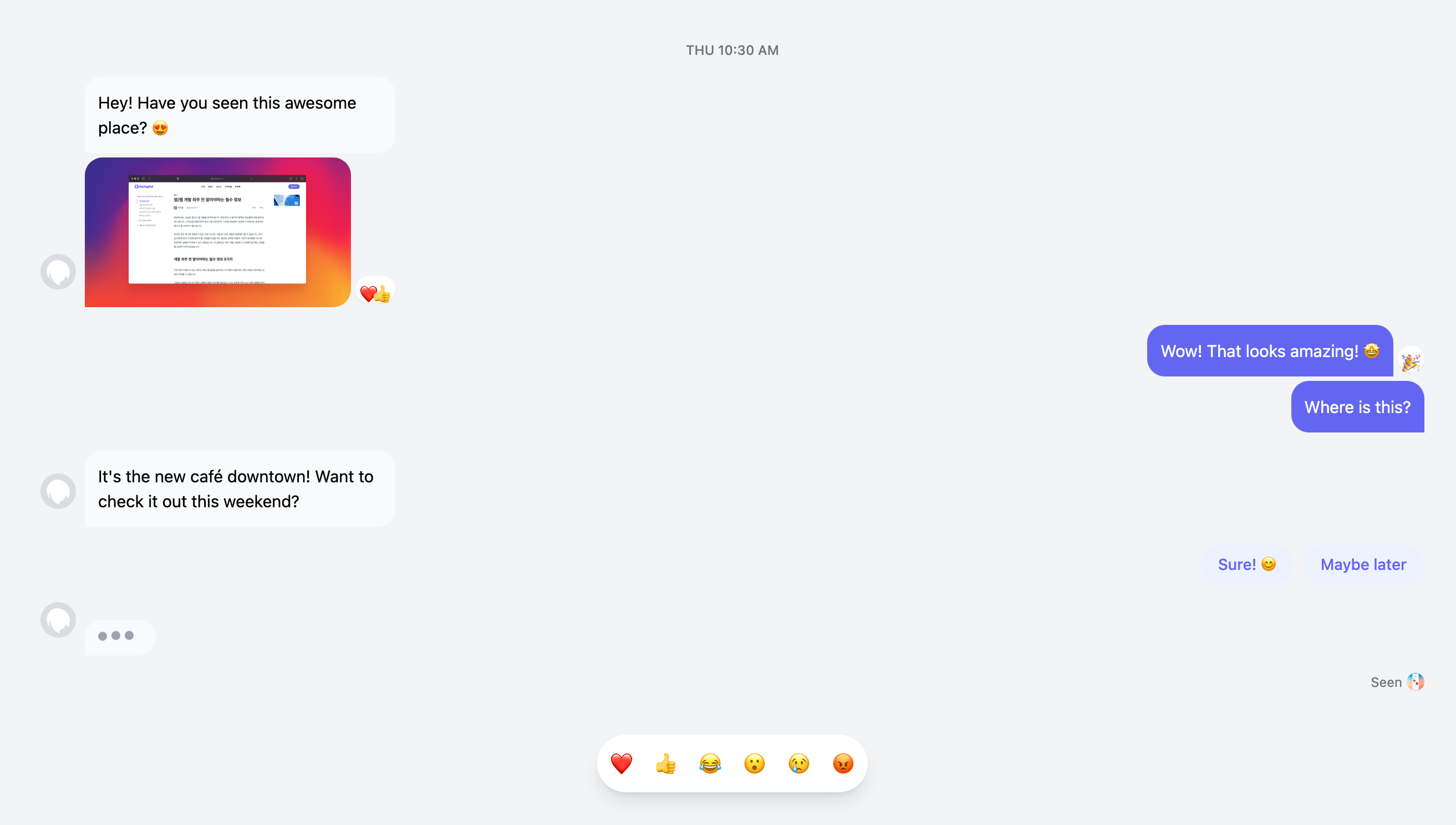 Messenger Style Chat Bubble