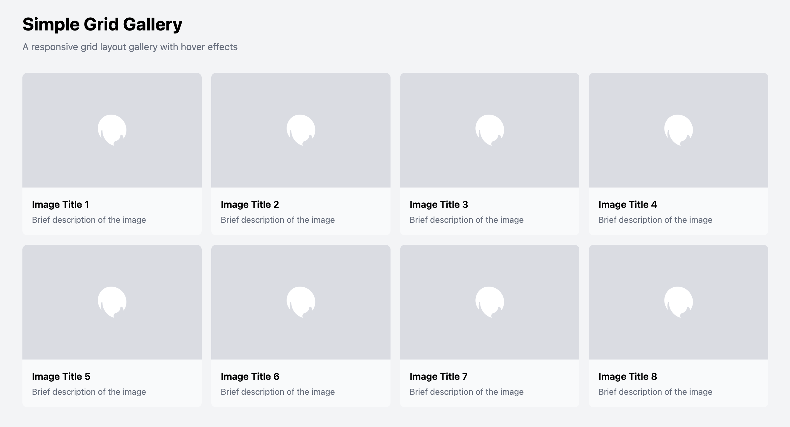 Simple Grid Gallery with Dark Mode