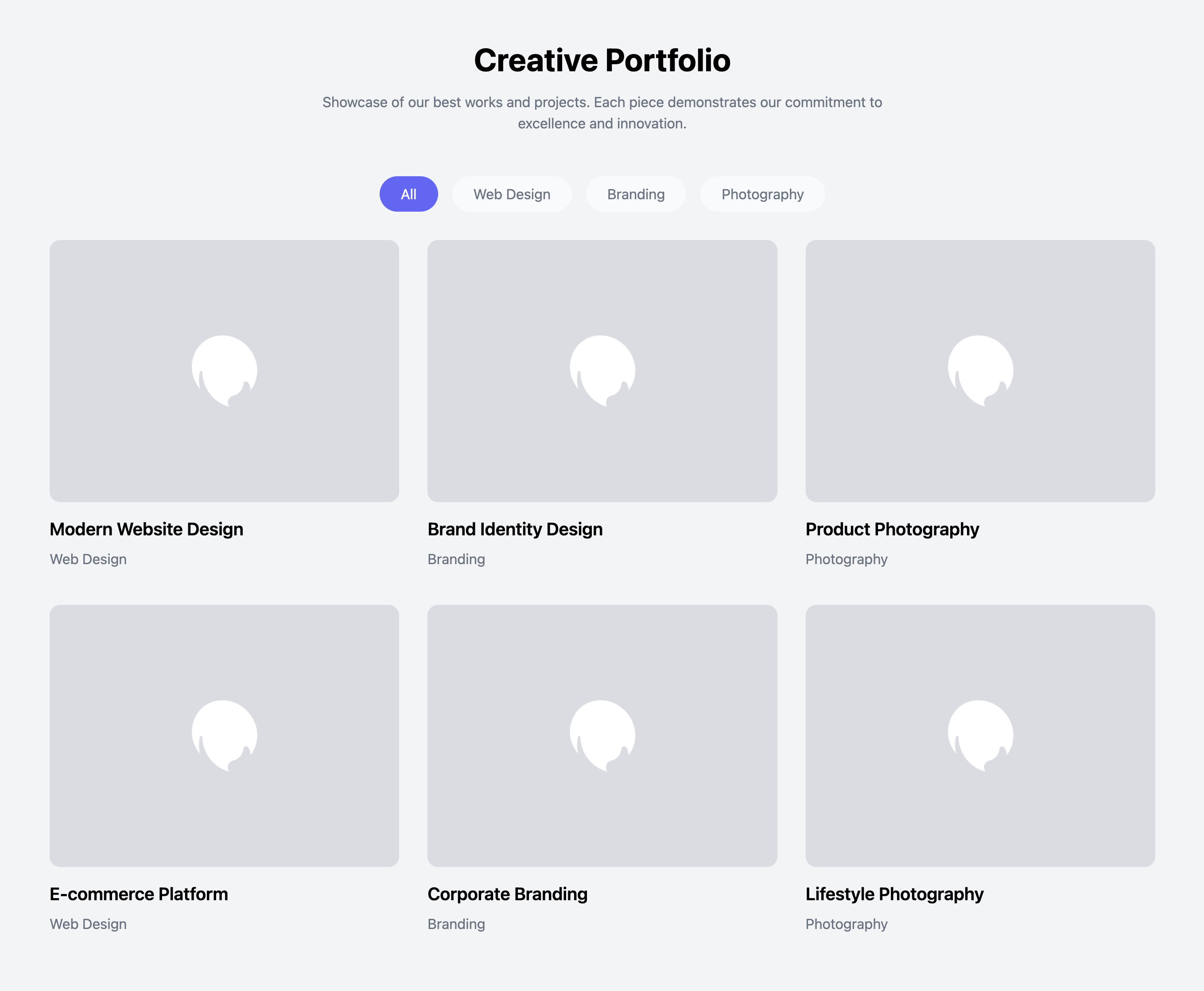 Portfolio Gallery with Categories